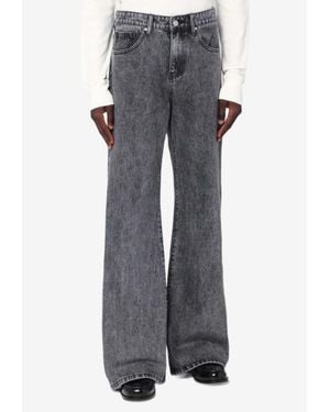 Basketcase Gallery Lax Wide-Leg Faded Jeans - Gray