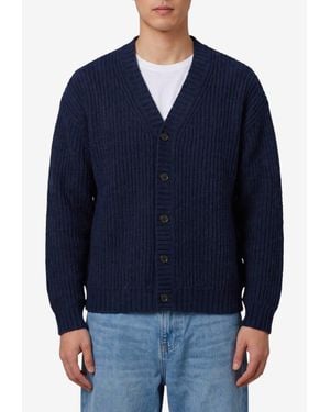 Roberto Collina Knitted Wool Cardigan - Blue