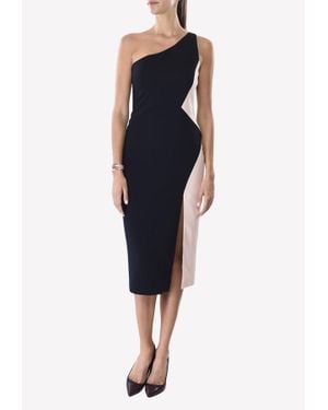 Cushnie et Ochs Patchi Colourblock One-Shoulder Sheath Dress - Blue