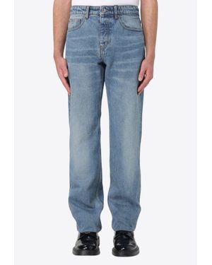 Ami Paris Straight-Leg Faded Jeans - Blue