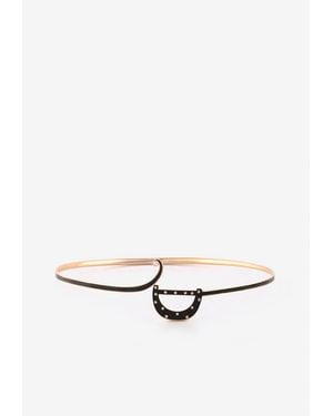 Djihan D Shaped Diamond Paved Choker - White