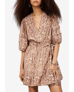 Ba&sh Teodora Paisley Print Mini Dress - Brown