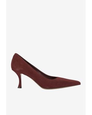 Ferragamo Elydea 70 Suede Pumps - Brown