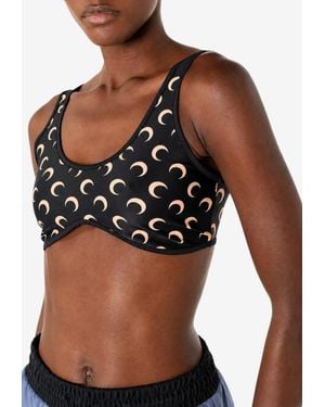 Marine Serre Moon Print Sports Bra - Black