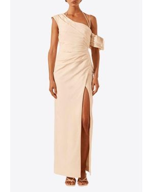 Shona Joy Lani Asymmetrical Maxi Dress - White