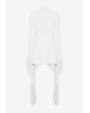 ‎Taller Marmo Del Mar Mini Fringed Dress - White