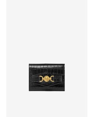 Versace Medusa '95 Croc-Embossed Leather Wallet - White