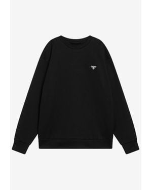 Prada Triangle Logo Sweatshirt - Black