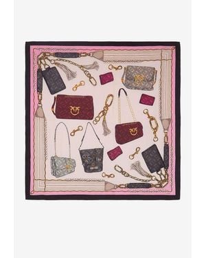 Pinko Bags Print Silk Scarf - Pink