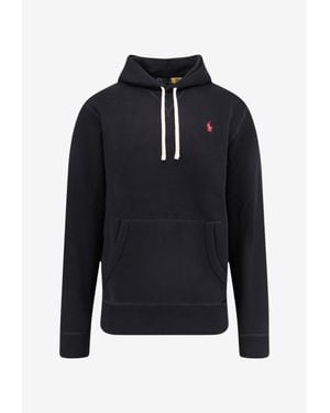 Polo Ralph Lauren Embroidered Logo Hooded Sweatshirt - Blue