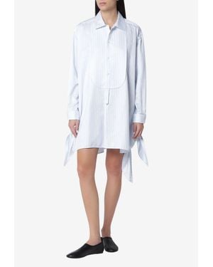 JW Anderson Striped Mini Shirt Dress - White