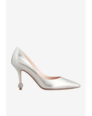Roger Vivier 85 Jewel Heel Pumps - White