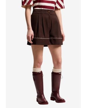 Moncler Tailored Shorts With Contrast-Piping - Gray