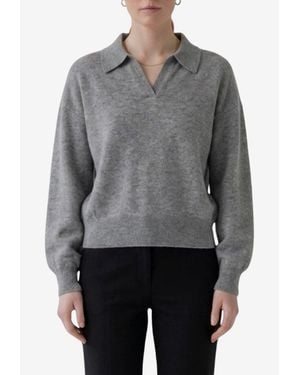 Lisa Yang Katriel Cashmere Polo Jumper - Grey