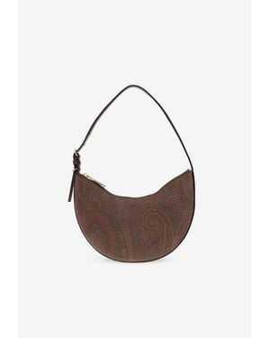 Etro Small Arnica Paisley Jacquard Hobo Bag - Brown