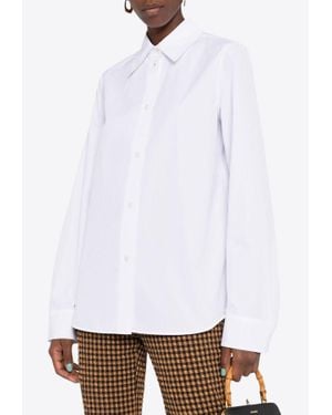 Jil Sander Logo-Embroidered Buttoned Shirt - White