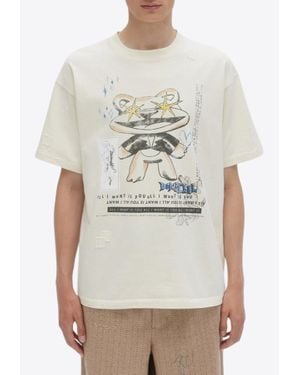 DOMREBEL Wanted Printed T-Shirt - Grey
