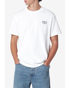 A.P.C. Rue Madame Embroidered Logo T-Shirt - White