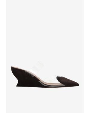 Alaïa Le Coeur 60 Wedge Mules - White