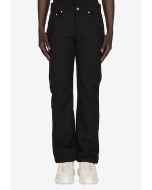 Rick Owens Temple Fog Cut Denim Pants - Black