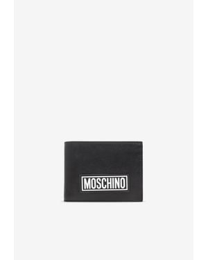 Moschino Logo Bi-Fold Leather Wallet - White