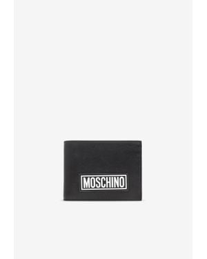 Moschino Logo Bi-Fold Leather Wallet - White