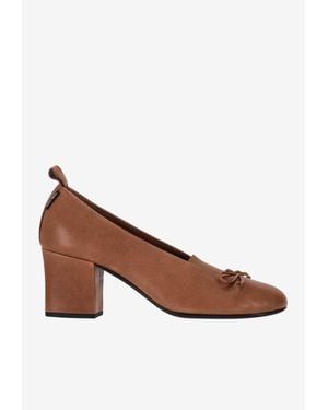 Miu Miu Élan 65 Bow-Embellished Pumps - Brown