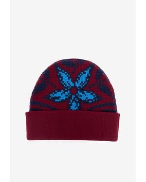 Etro Floral Intarsia Beanie - Red