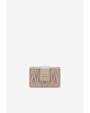 Miu Miu Matelassé Nappa Cardholder - White