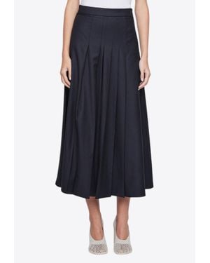 Anna Quan Sable Wool Midi Skirt - Blue
