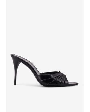Saint Laurent Babylon 90 Leather Mules - Black