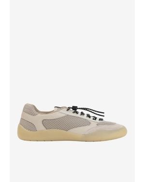Prada Speedrock Suede And Mesh Sneakers - White