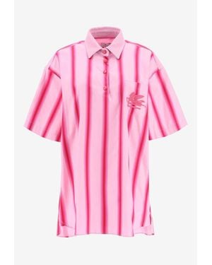 Etro Striped Mini Shirt Dress - Pink
