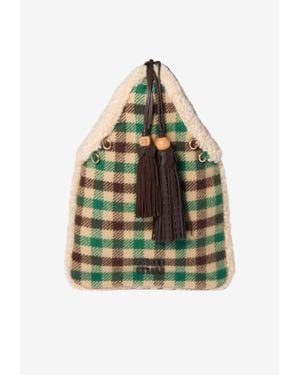 Miu Miu Shearling Checked Shoulder Bag - Multicolour
