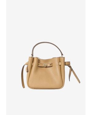 Tory Burch Mini Romy Hammered Leather Bucket Bag - Metallic