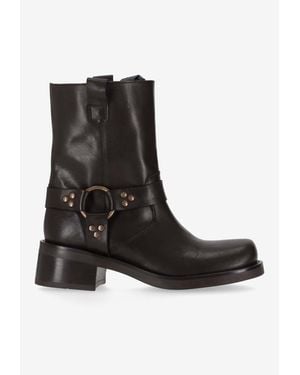 P.A.R.O.S.H. Buckled Leather Ankle Boots - Black