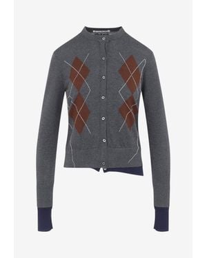 Acne Studios Argyle Wool Jumper - Blue