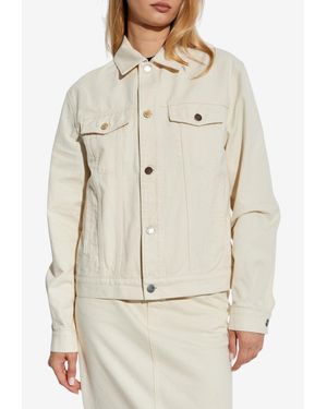 Moschino Logo Patch Denim Jacket - Natural