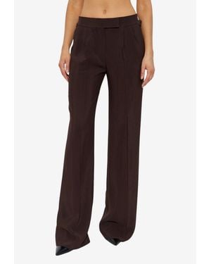 Tom Ford Double-Pleat Wide-Leg Pants - Black