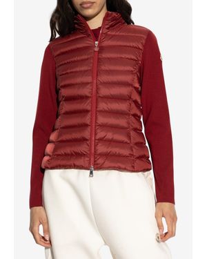 Moncler Down-Insert Knit Cardigan - Red