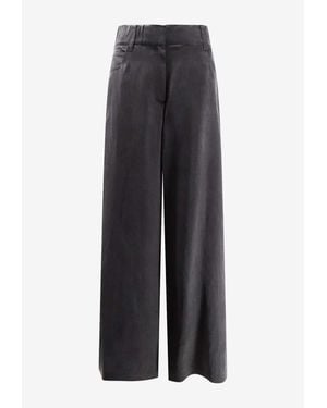 Alysi Wide-Leg Tailored Pants - Gray
