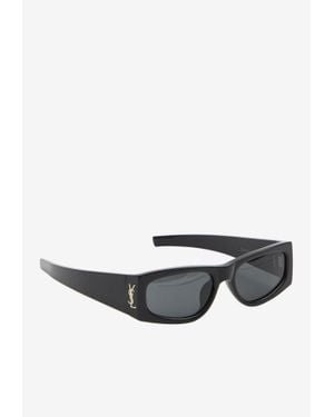 Saint Laurent Cassandre Rectangle Sunglasses - Black
