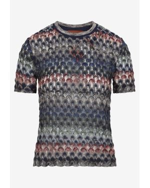 Missoni Geometric Open Knit Top - Black
