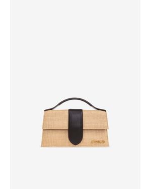 Jacquemus Large Bambino Raffia Top Handle Bag - Natural