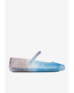 Jimmy Choo Jelly Ballet Flats With Crystal-Embellishments - Blue