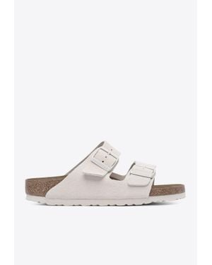 Birkenstock Arizona Suede Sandals With Buckled-Straps - White