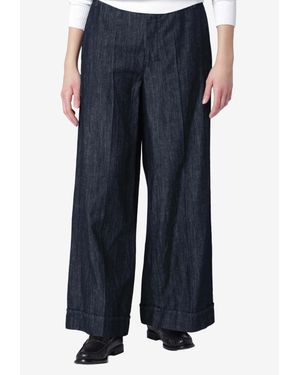 Max Mara Straight-Leg Linen Denim Jeans - Blue