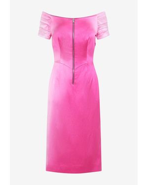 Prada Off-Shoulder Midi Ombre Dress - Pink