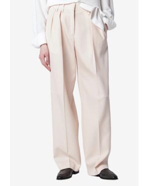 Jil Sander Wool Wide-Leg Pants - White