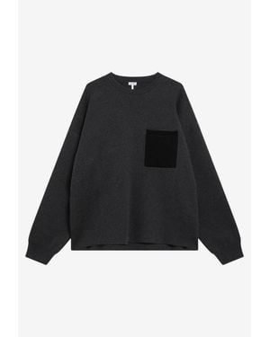 Loewe Embossed Anagram Knitted Sweater - Black